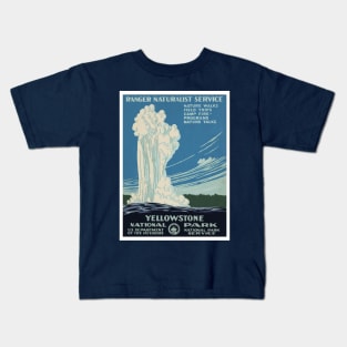 Vintage Yellowstone National Park Old Faithful Kids T-Shirt